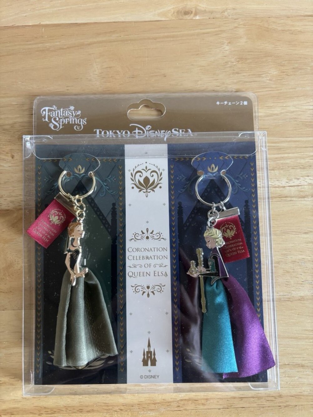 Frozen Disney Anna Elsa Two Keychain Set Coronation Tokyo Resort Disneysea Japan